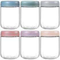 Frascos de vidro NETANY Overnight Oats 500 mL (pacote com 6) com tampas herméticas
