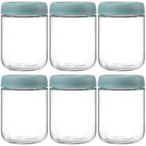 Frascos de vidro NETANY, pacote com 6, 500 mL, com tampas herméticas, verdes