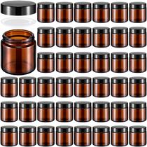 Frascos de vidro Norme 120 ml/4 onças com tampas à prova de vazamentos, redondos, 48 unidades