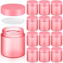 Frascos de vidro Norme 4 onças/120 ml com tampas à prova de vazamentos, 12 unidades, rosa