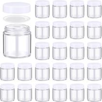 Frascos de vidro Norme 4 onças/120 ml com tampas à prova de vazamentos, 24 unidades brancas