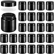 Frascos de vidro Norme 4 onças/120 ml com tampas à prova de vazamentos, redondos, 24 unidades
