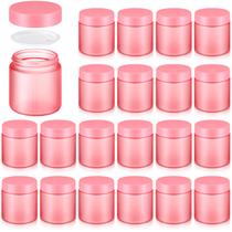 Frascos de vidro Norme 4 onças/120 ml com tampas à prova de vazamentos, redondos, rosa (24 unidades)