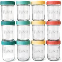 Frascos de vidro para armazenamento de leite materno de 8 onças Mason Bottle, pacote com 12 Frascos de vidro para armazenamento de leite materno de 8 onças Mason Bottle, pacote com 12