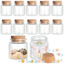 Frascos de vidro Patelai, pacote 48, 50 ml com rolhas de cortiça para artesanato