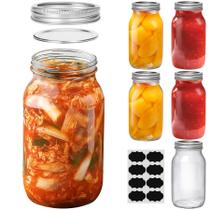Frascos Mason ComSaf 700ml Regular Mouth, 6 unidades com faixas de vedação Frascos Mason ComSaf 700ml Regular Mouth, 6 unidades com faixas de vedação