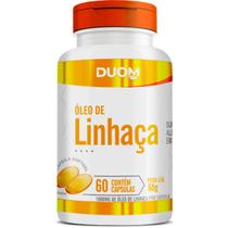 Frascos Óleo de Linhaça Ômega 3-6-9 Suplemento Alimentar Natural 100% Puro Vegetal - 60 Cápsulas 1000mg Duom