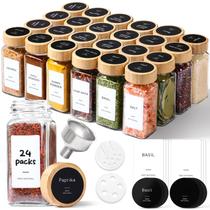 Frascos para especiarias ComSaf 24 peças 120 ml com tampas de bambu