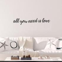 Frase All You Need Is Love de Parede Decorativo Mdf Aplique Sala Quarto Casa Letras Palavras