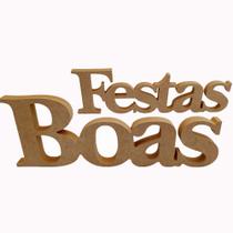 Frase Boas Festas Mdf Cru Para Decorar Mesa Festa Ambientes