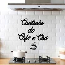 Frase Cantinho Do Cafe E Chá Mdf Preto Fosco Parede Bancada Trabalho Home Office