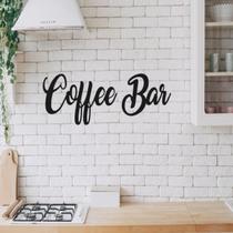 Frase Coffee Bar Mod 3 Letras Palavras Mdf Aplique De Parede Decorativo de Cozinha Preto
