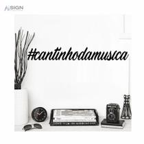 Frase de Parede Aplique cantinho Da Musica Mdf Preto Decorativo Casa Sala Quadro Enfeite