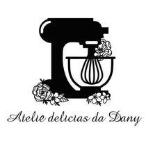 Frase de parede Ateliê delicias da Dany + aplique de batedeira - mdf 3mm preto