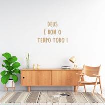 Frase de Parede Deus é bom 45x31 Areia Areia