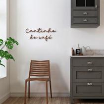 Frase de Parede em Relevo Cantinho do Café 45x19 Marrom Marrom