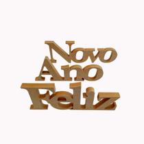 Frase FELIZ ANO NOVO Mdf Cru Para Decorar Mesa Festa Ambiente
