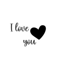 Frase "I love you" com coração de cor preta MDF