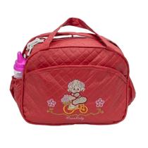 Frasqueira Bolsa Bebê Maternidade em Couro Bordada com tiras autocolantes Frasqueira Bolsa Bebê Maternidade em Couro Bordada com tiras autocolantes