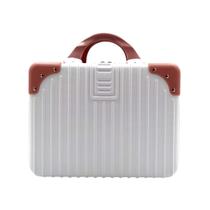 Frasqueira Maleta De Mão Reforçada Viagem Em Abs Rosé/Branco