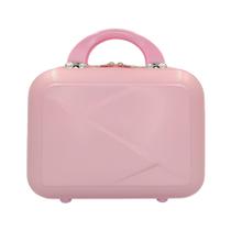 Frasqueira Maleta Viagem de Mão Nécessaire Abs Reforçada Rosa 3D