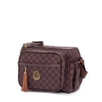 Frasqueira Maternidade Lequiqui Escocesa - Marrom