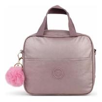 Frasqueira Térmica Feminina Bolsa Marmita Fitness Impermeável com Zíper com Alça Regulável e Bolso