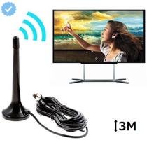 Frassatto Antena Digital Tv Interna Amplificada Hdtv 4k Hd Extendida Cabo 3m