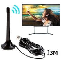 Frassatto Antena Digital Tv Interna Amplificada Hdtv 4k Hd Extendida Cabo 3m