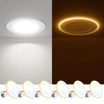 FREELICHT Kit com 6 Luminárias Embutidas LED 15 cm Dimerizáveis