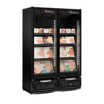 Freezer/Conservador Vertical Conveniência para Sorvetes e Congelados GCVC-950 LB PR All Black c/ LED Perimetral 957 Litros Frost Free Gelopar