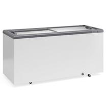 Freezer Horizontal 500 Litros 1,69m 2 Tampas de Vidro GHD-500 CZ Cinza Gelopar - Rodízios 0C a +7C e -16C a -20C
