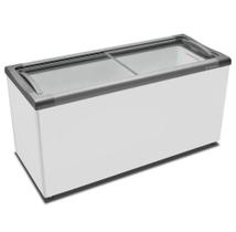 Freezer Horizontal Expositor NF55 Metalfrio Branco Tampa De Vidro 505 Litros