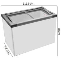 Freezer Horizontal Metalfrio 292 Litros NF30S Supra Tampa de Vidro, Branco Freezer Horizontal Metalfrio 292 Litros NF30S Supra Tampa de Vidro, Branco