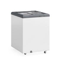 Freezer Plano Vidro Reto Deslizante com LED 130L GHD130L Cinza Gelopar 220V