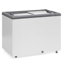 Freezer Plano Vidro Reto Deslizante com LED GHD300L Cinza Gelopar 110V