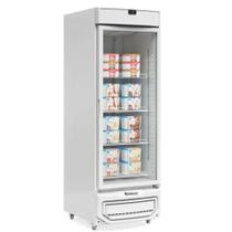 Freezer Vertical Inverter Porta de Vidro 572L Congelados GFI-57 BR Branco Gelopar - Frost Free + Fechamento Automático + Rodízio