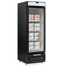 Freezer Vertical Inverter Porta de Vidro 572L Congelados GFI-57 PR Preto Gelopar - Frost Free + Fechamento Automático + Rodízios