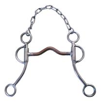 Freio Bridão Inox Com Bocal Baixo De Cobre Para Cavalos