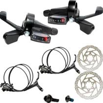 Freio disco hidráulico bike com alavanca passador 21v 3x7 absolute