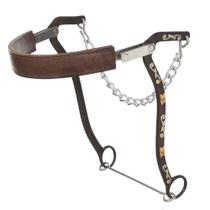 Freio Flat Leather Noseband Hackmore Floral Boots Horse 38170 Freio Flat Leather Noseband Hackmore Floral Boots Horse 38170