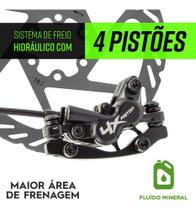 Freios A Disco Hidráulico Bike 4x Piston C/ Discos 160mm - GTA