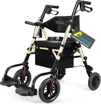 Freios de assento dobráveis Rollator Walker Akoasm 2 em 1 136 kg