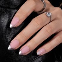French Tip Press On Nails Bartbox Ammond 30 unidades com cola e lima