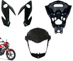 Frente Carenagem + Aranha Cg Titan 160 Ex Ano 2022 Até 2023 Farol Carenagem Frontal e Lateral Preto 2017~2021 Frente Carenagem + Aranha Cg Titan 160 Ex Ano 2022 Até 2023 Farol Carenagem Frontal e Lateral Preto 2017~2021