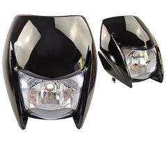 Frente Farol Bloco Ótico Com Carenagem Frontal Honda Nxr 125 150 Bros Preta ano 2009 2010 2011 2012 2013 2014