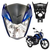 Frente Farol Completo Suporte Aranha Titan 160 2022 a 2024 Azul Twister Metálico Stylu Frente Farol Completo Suporte Aranha Titan 160 2022 a 2024 Azul Twister Metálico Stylu