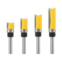 Fresa De Corte Reto De Dupla Face Com Haste De 1/4 De Polegada, 4 Peças, Para Acabamento De Bordas