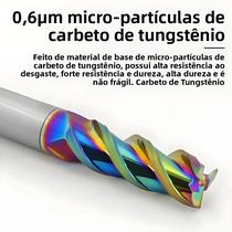 Fresa De Extensão De Carboneto Com Revestimento Arco-Íris De Alto Brilho 62 graus Para Usinagem CNC De