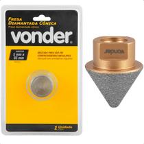 Fresa Diamantada Cônica 5 mm a 35 mm Vonder Fresa Diamantada Cônica 5 mm a 35 mm Vonder